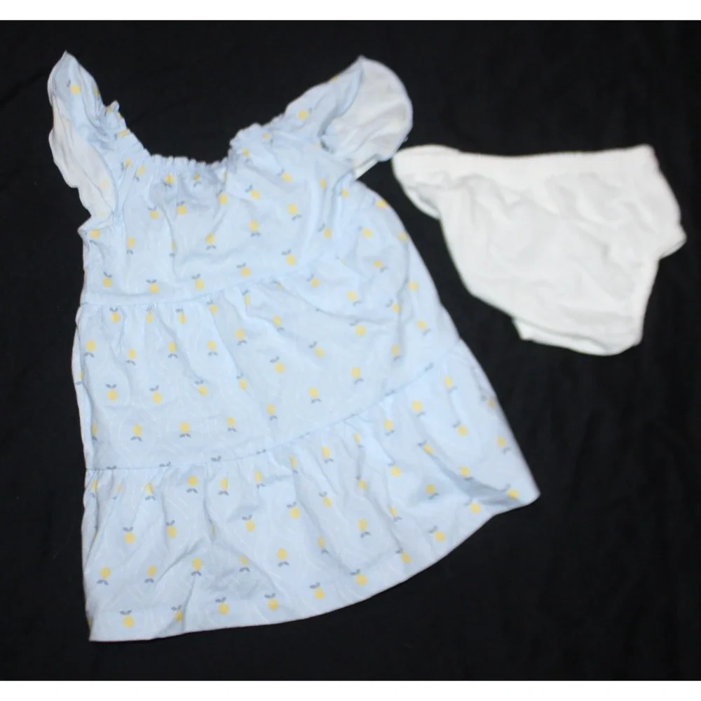 Carter's Just One You Baby Girls 12M 2 Piece Set Blue lemon outfit